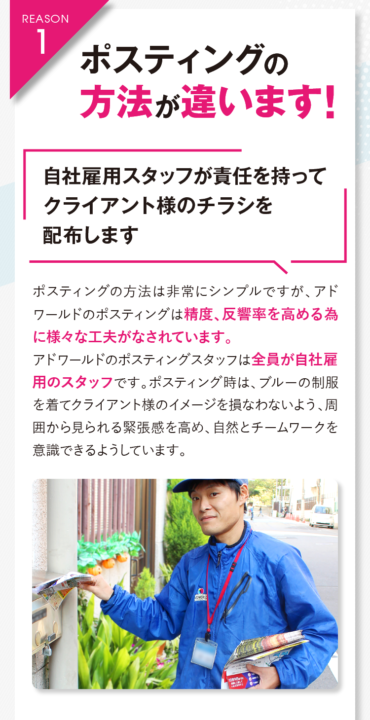 REASON1 ポスティングの方法が違います！