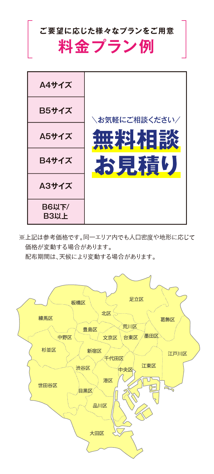 ご要望に応じた様々なプランをご用意 料金プラン例